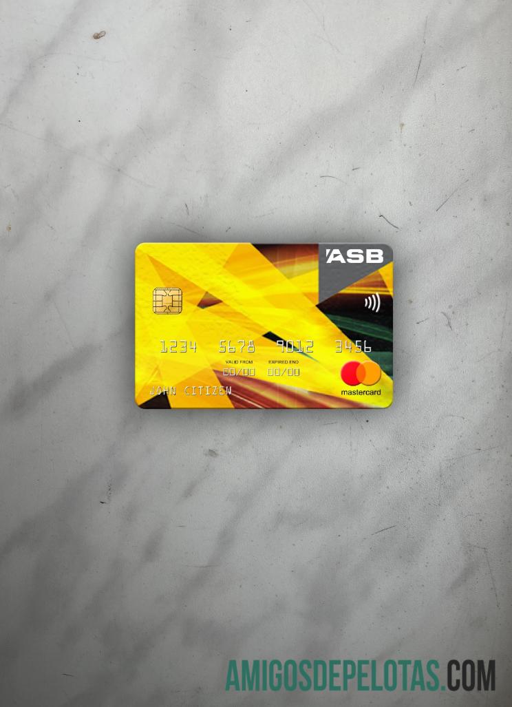 Frente Photolook do ASB Bank Mastercard da Nova Zelândia exemplo real